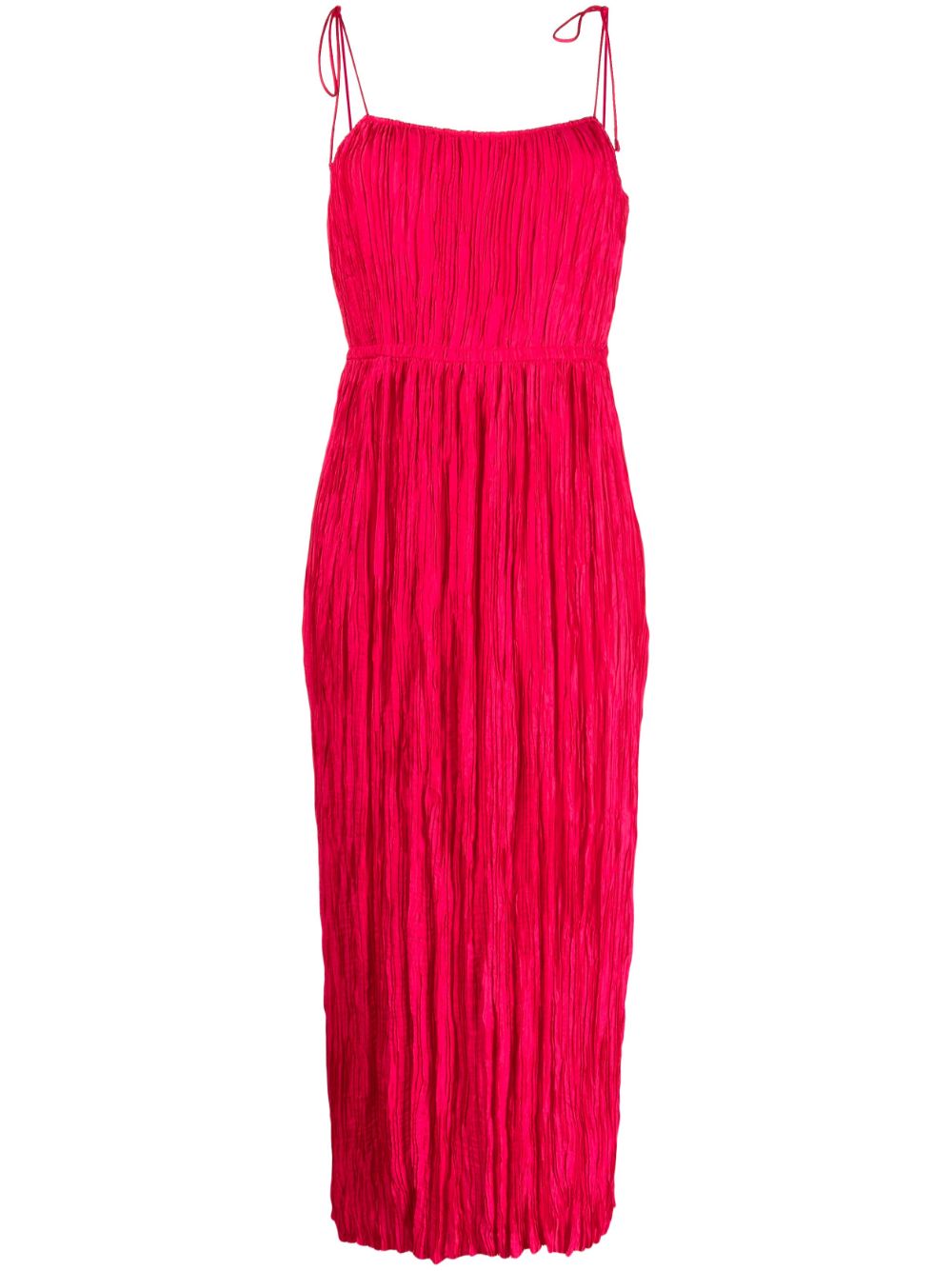 Ruched tie-strap maxi dress - Neutrals