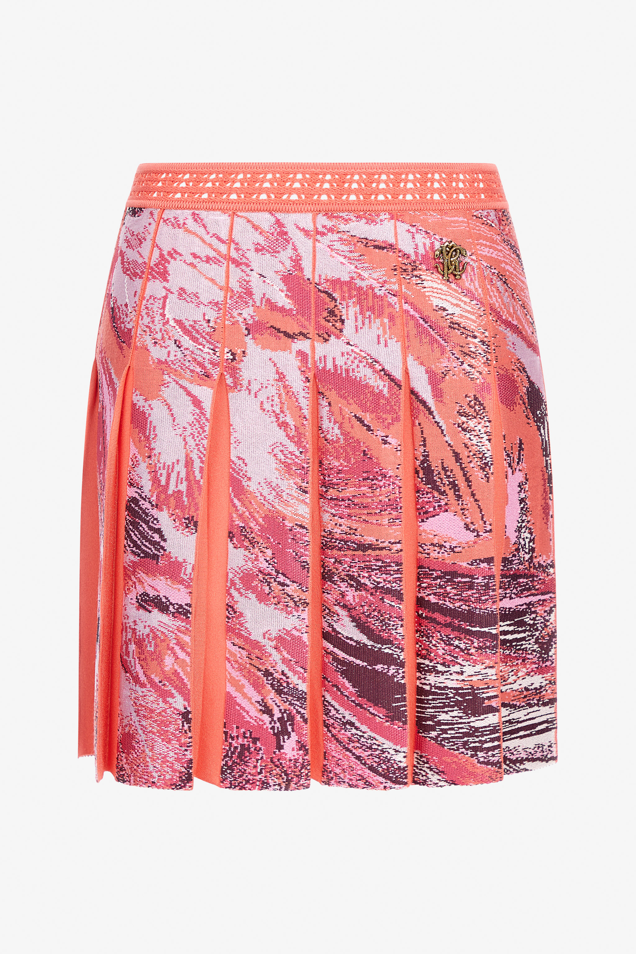Plumage Print Knitwear Skirt