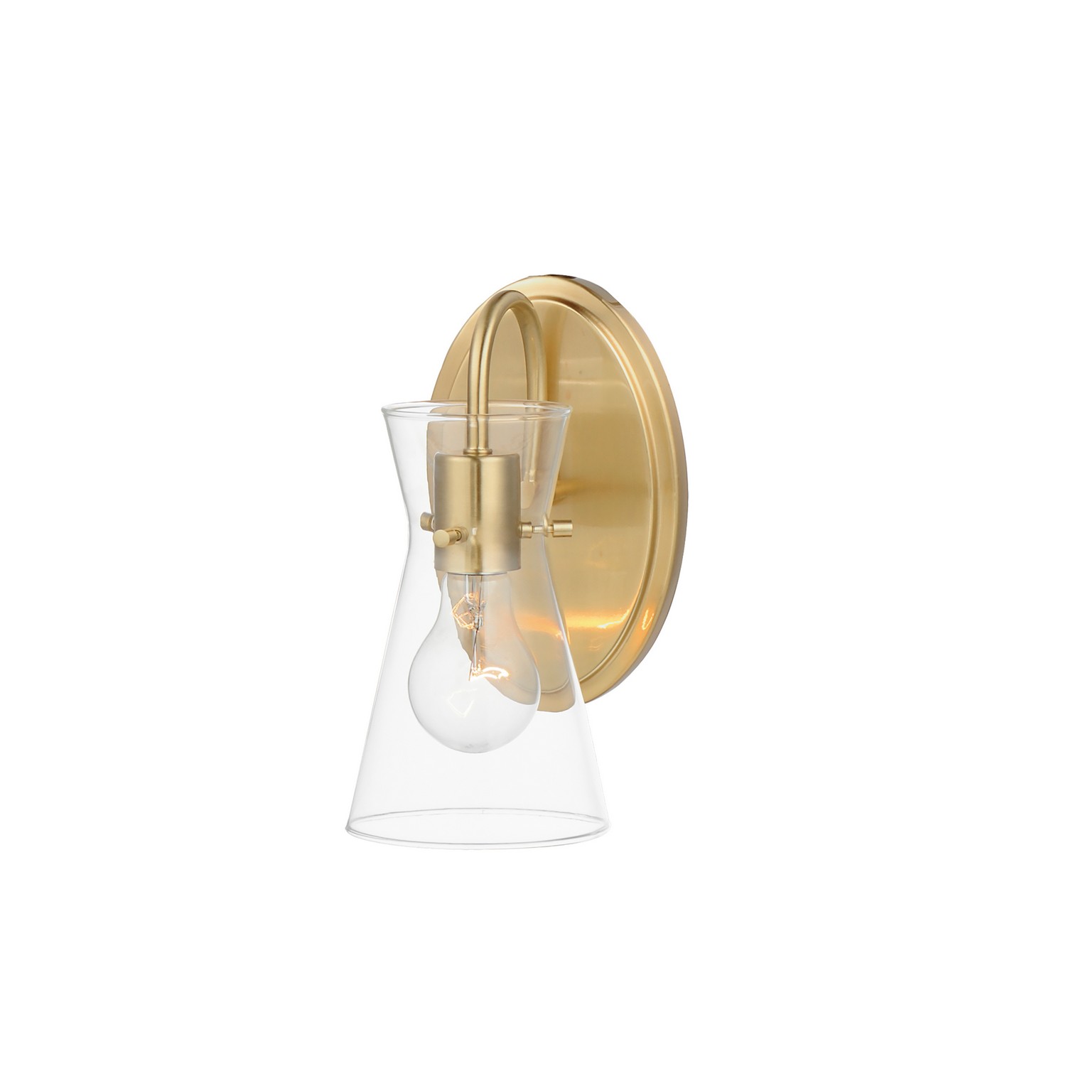 Natural Aged Brass One Light Wall Sconce from the Ava Collection