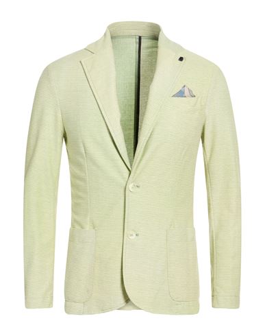 Man Blazer Light green Size 40 Cotton, Polyester, Elastane