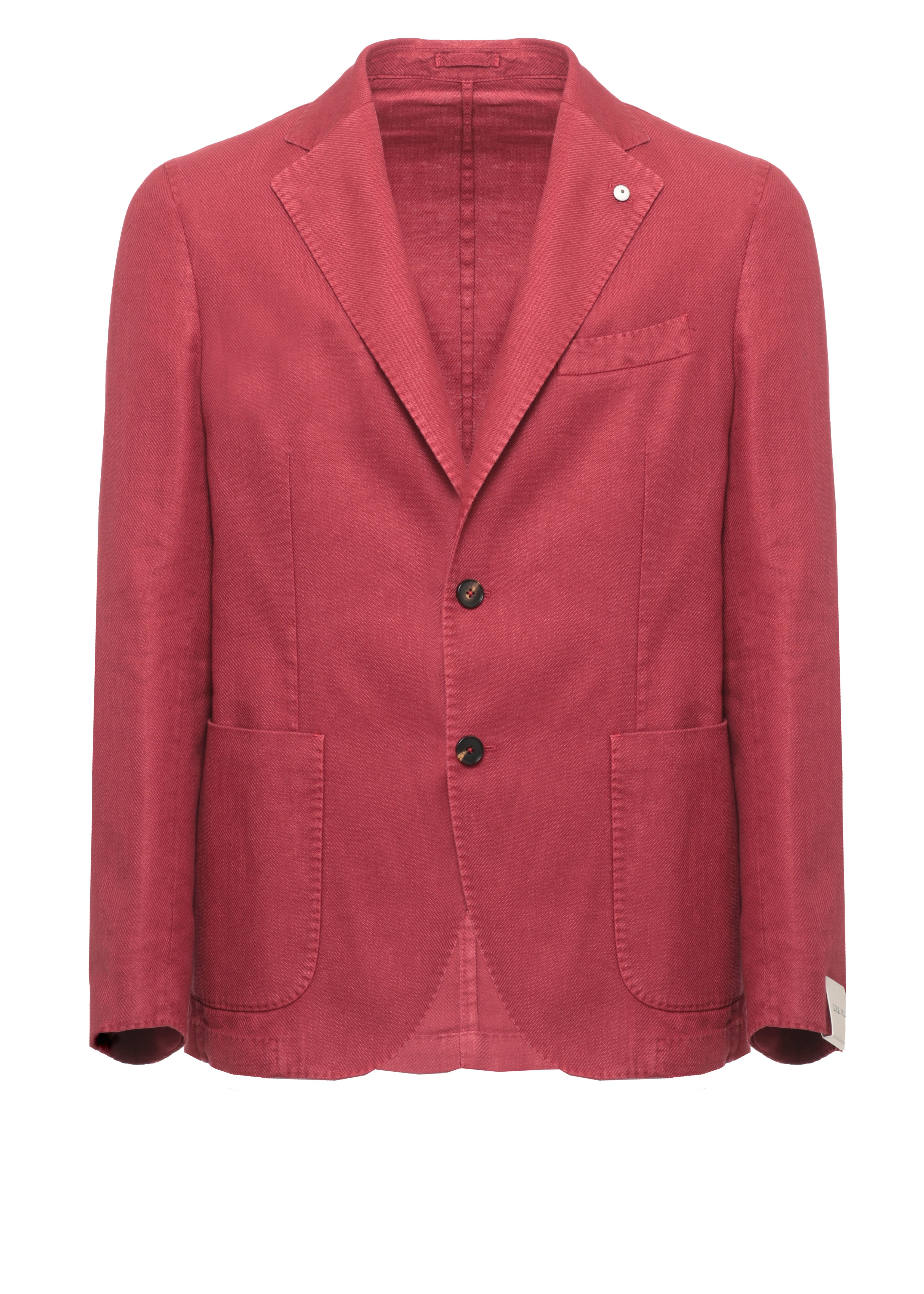 Red Classic Lapel Linen Blazer