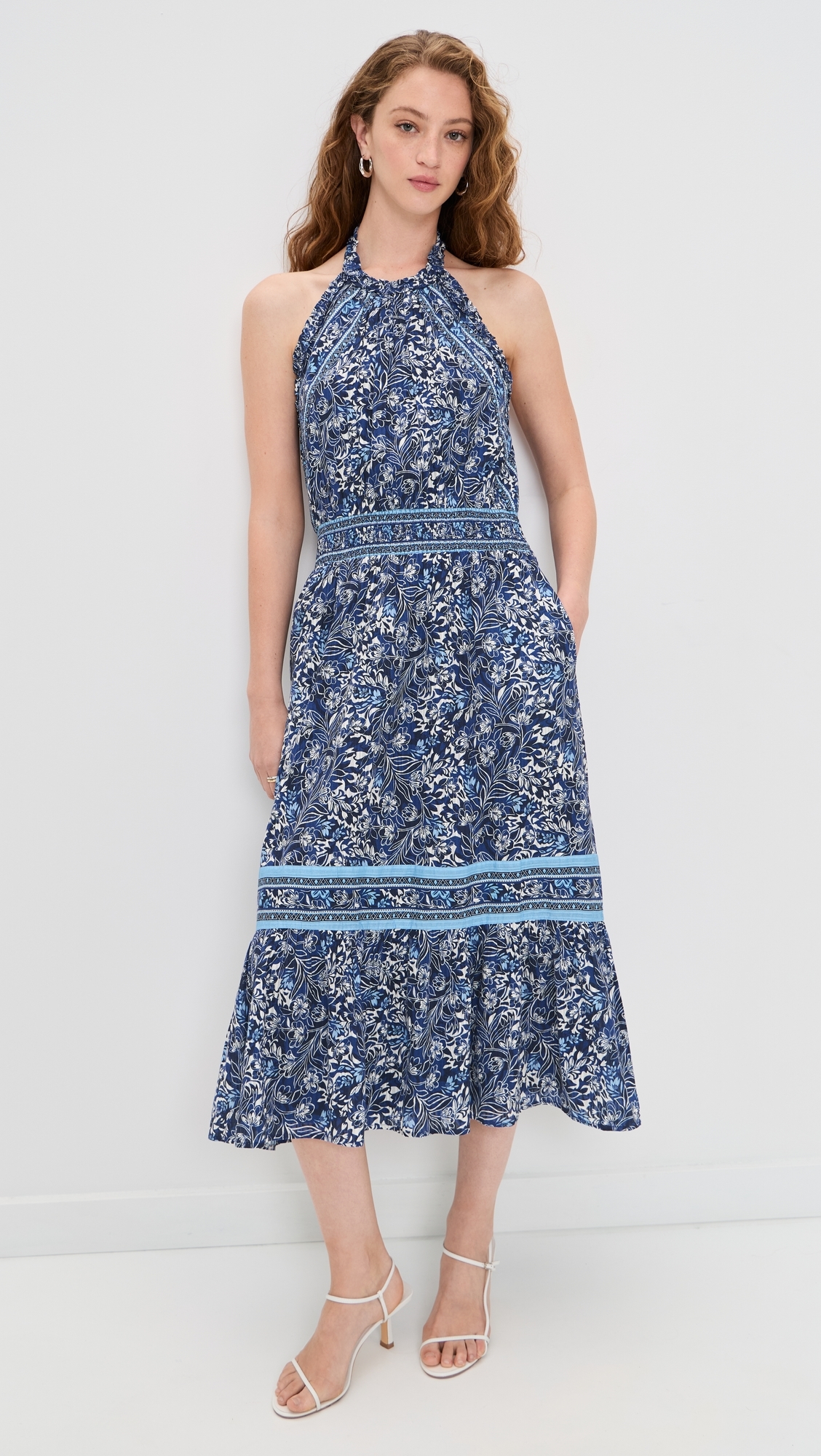 Printed Delia Dress Navy Floral