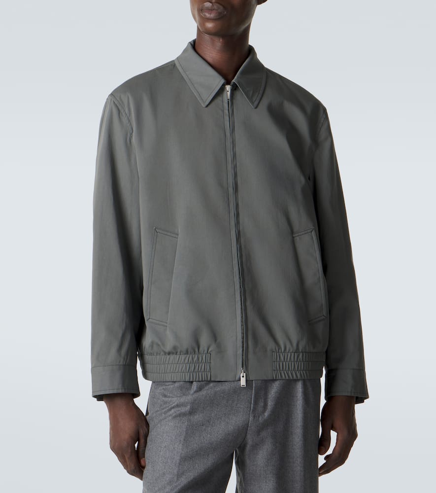 Cotton and silk blouson jacket
