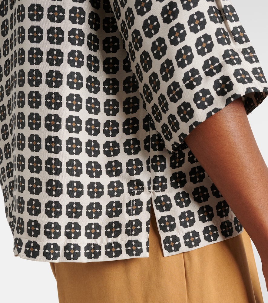 Ribes checked silk top