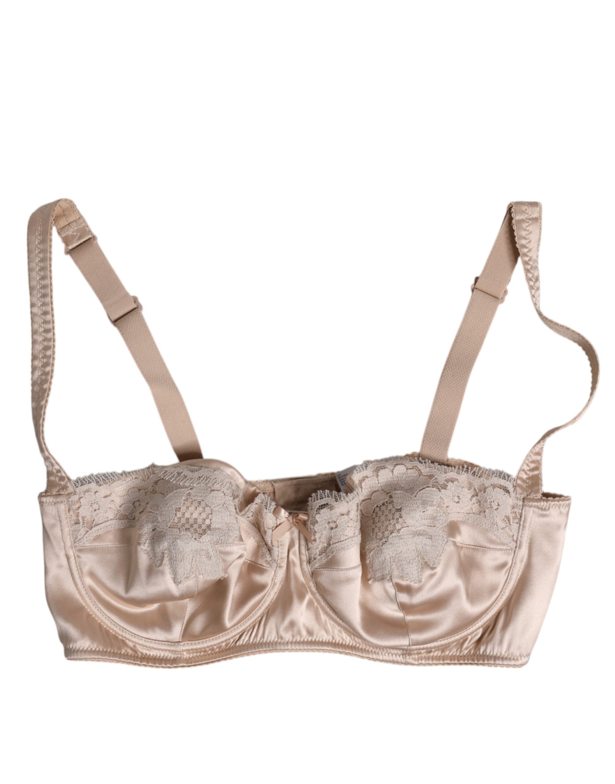Silk Underwired Balconette Bra — Beige