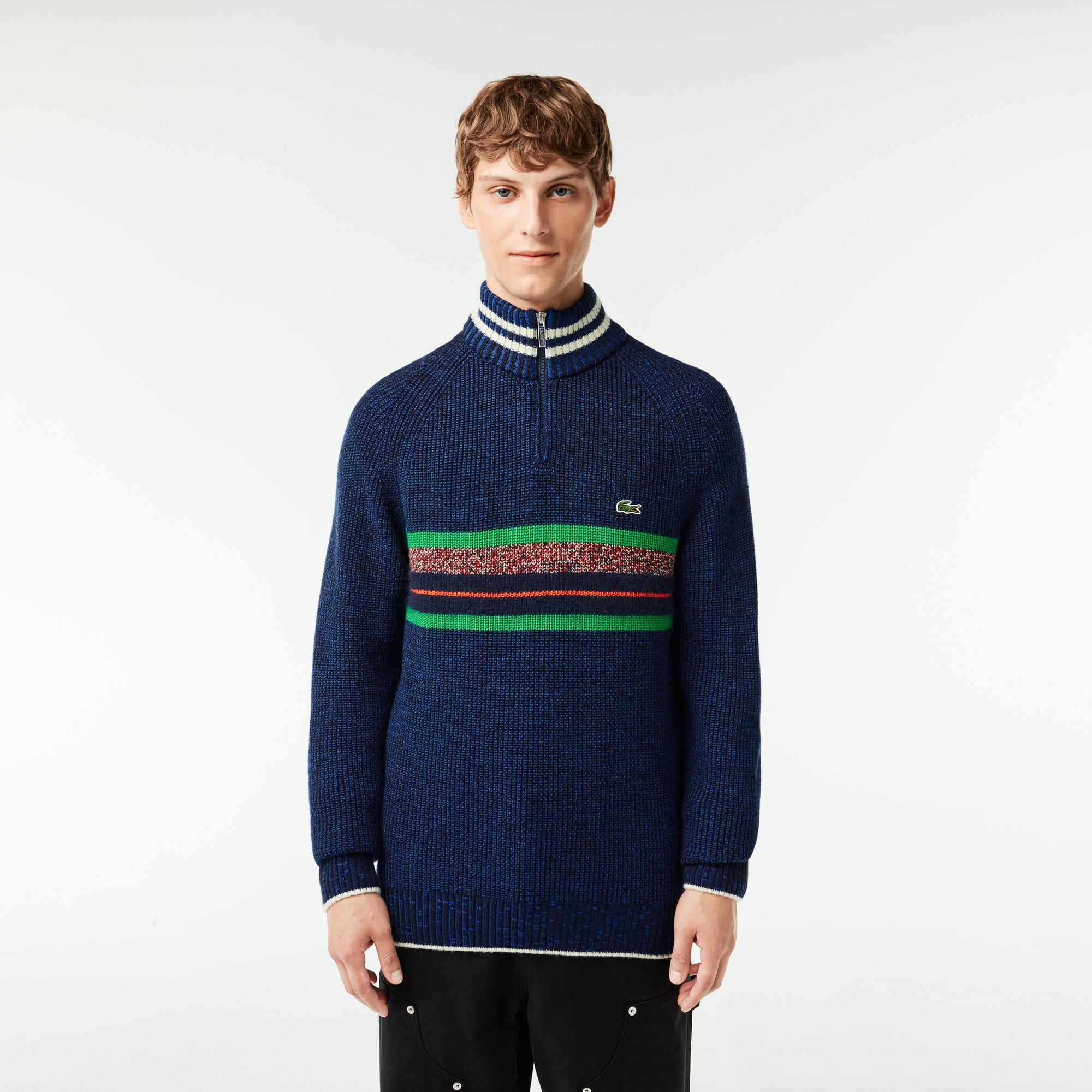 Men's Made in France High-Neck Wool Sweater