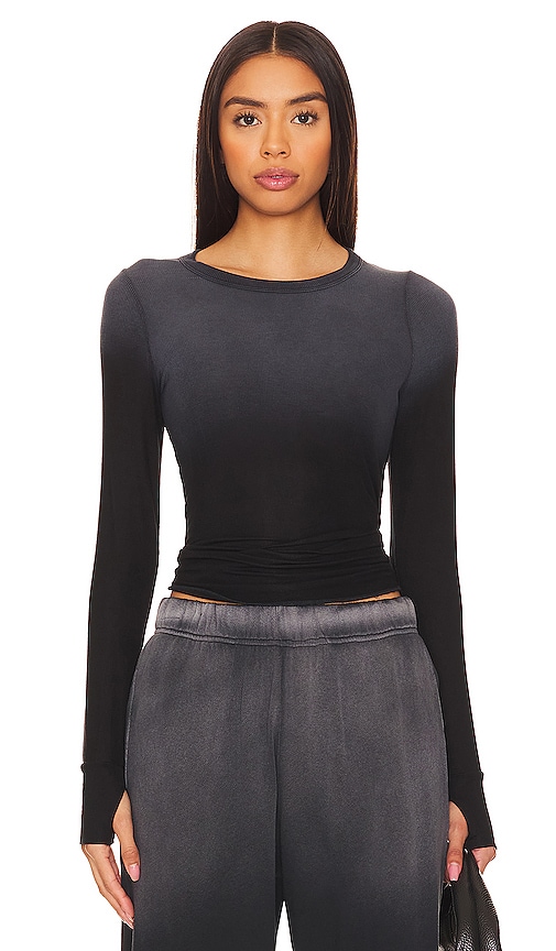 Michael Lauren LANGARMOBERTEIL IM OMBRÉ-LOOK MIT RIPPSTRUKTUR ALICK in Black. Größe XXL/2X. Also in L, M, S, XL/1X