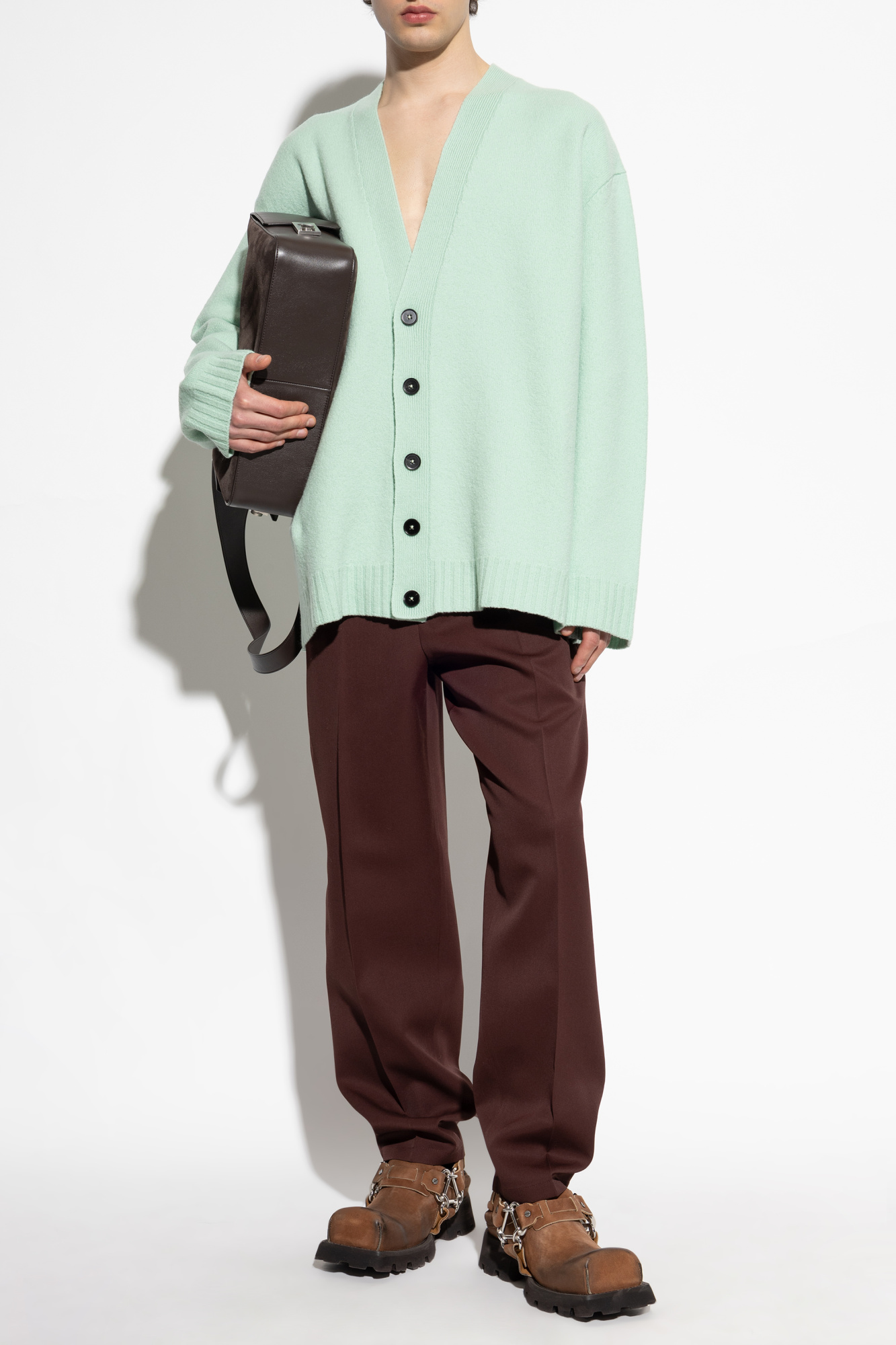 JIL SANDER Wool Trousers, Men's, Brown