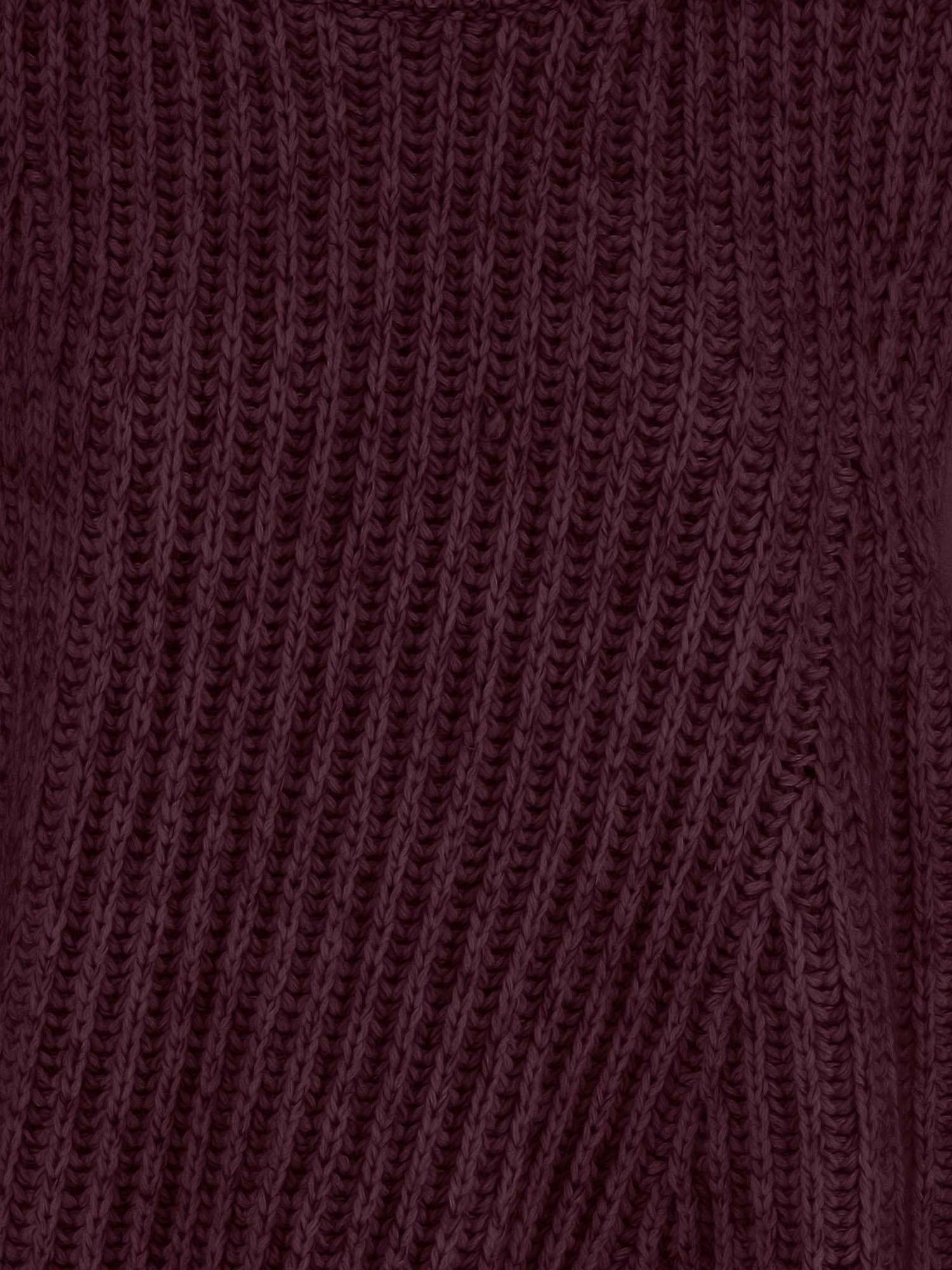 Sleeveless Ribbed Wool Blend Sweater — Bordeaux