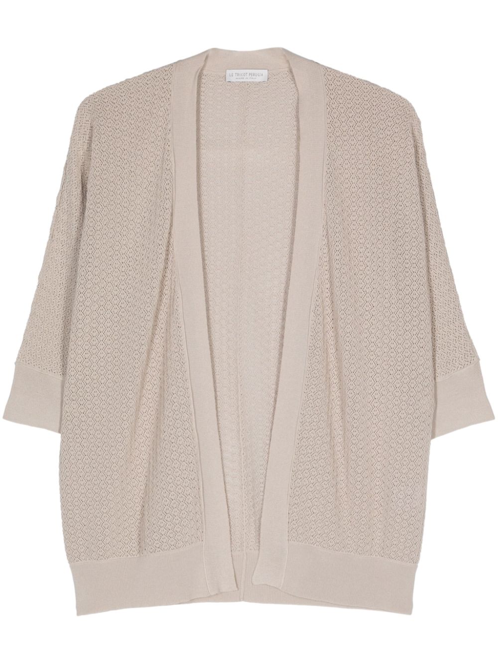Tricot cotton cardigan - Neutrals