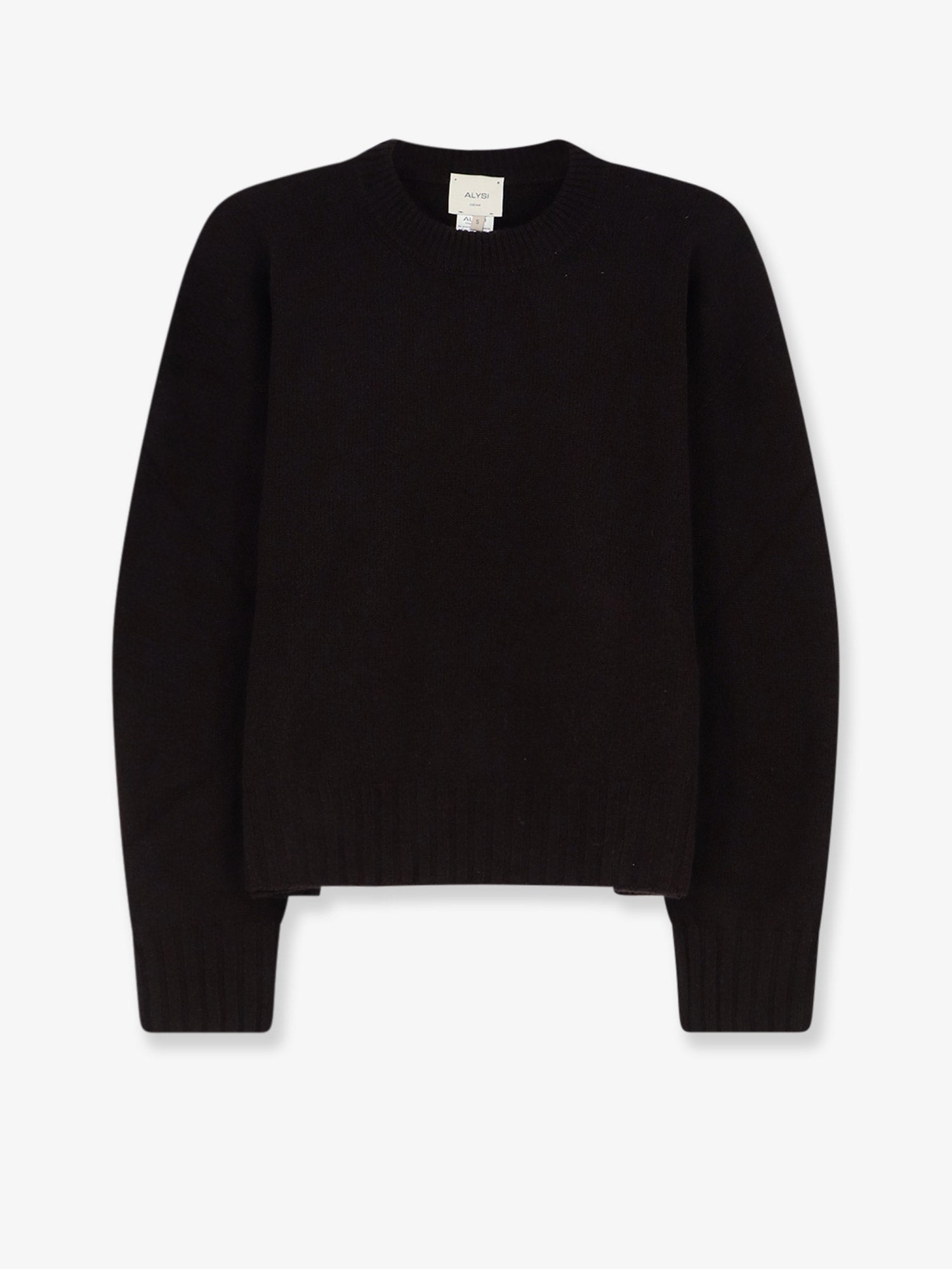 Merino-Cashmere Crew-Neck Sweater — Brown