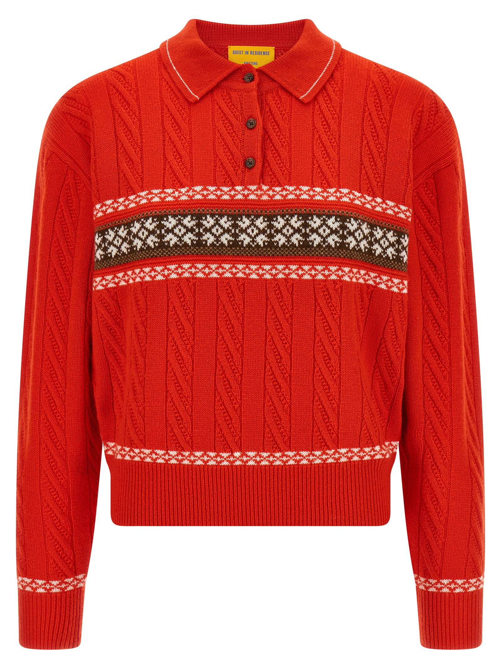 Cable Collegiate Polo Sweater