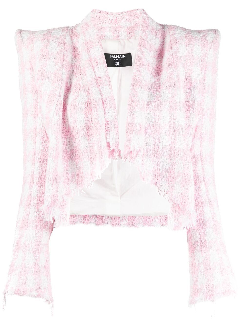 Balmain houndstooth tweed jacket - White