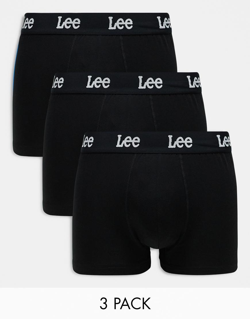 Lee 3 pack gannon trunks in black