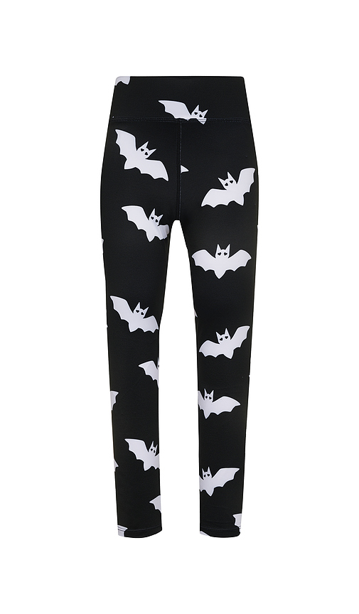 BEACH RIOT Kids Little Peppa Legging in Black. 3/4. Also