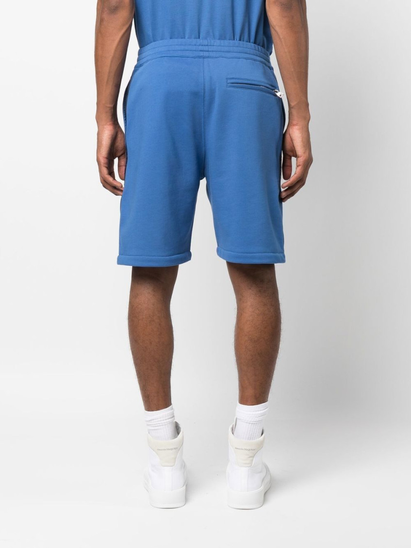 Logo-tape Elasticated Waistband Jersey Shorts