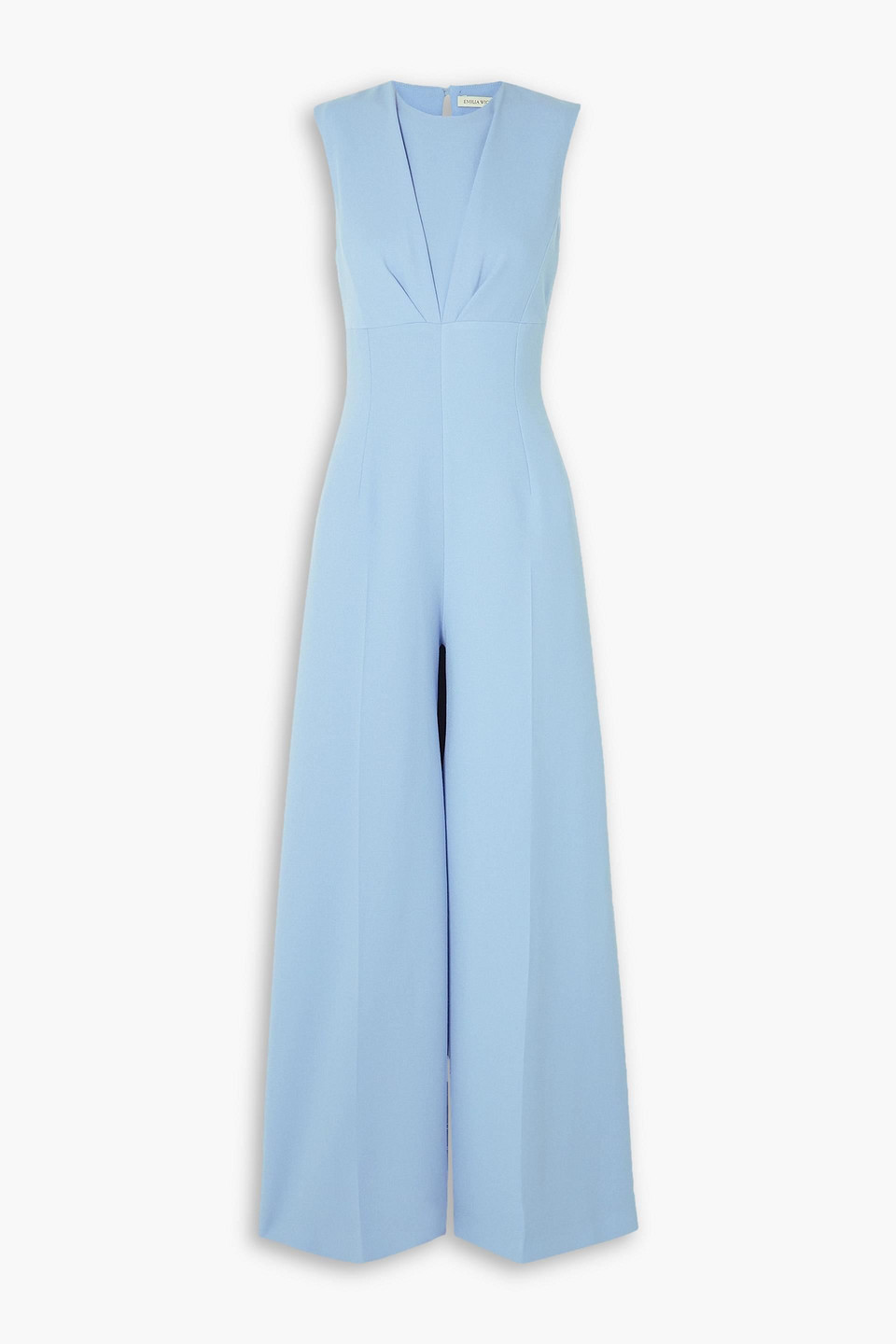 Whitney gathered wool-crepe jumpsuit - Blue - UK 18