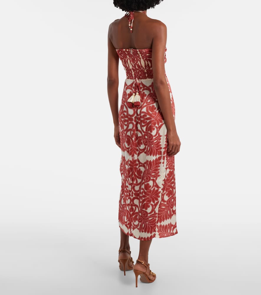 Collina printed satin midi dress
