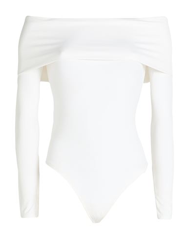 Woman Bodysuit White Size S Nylon, Elastane