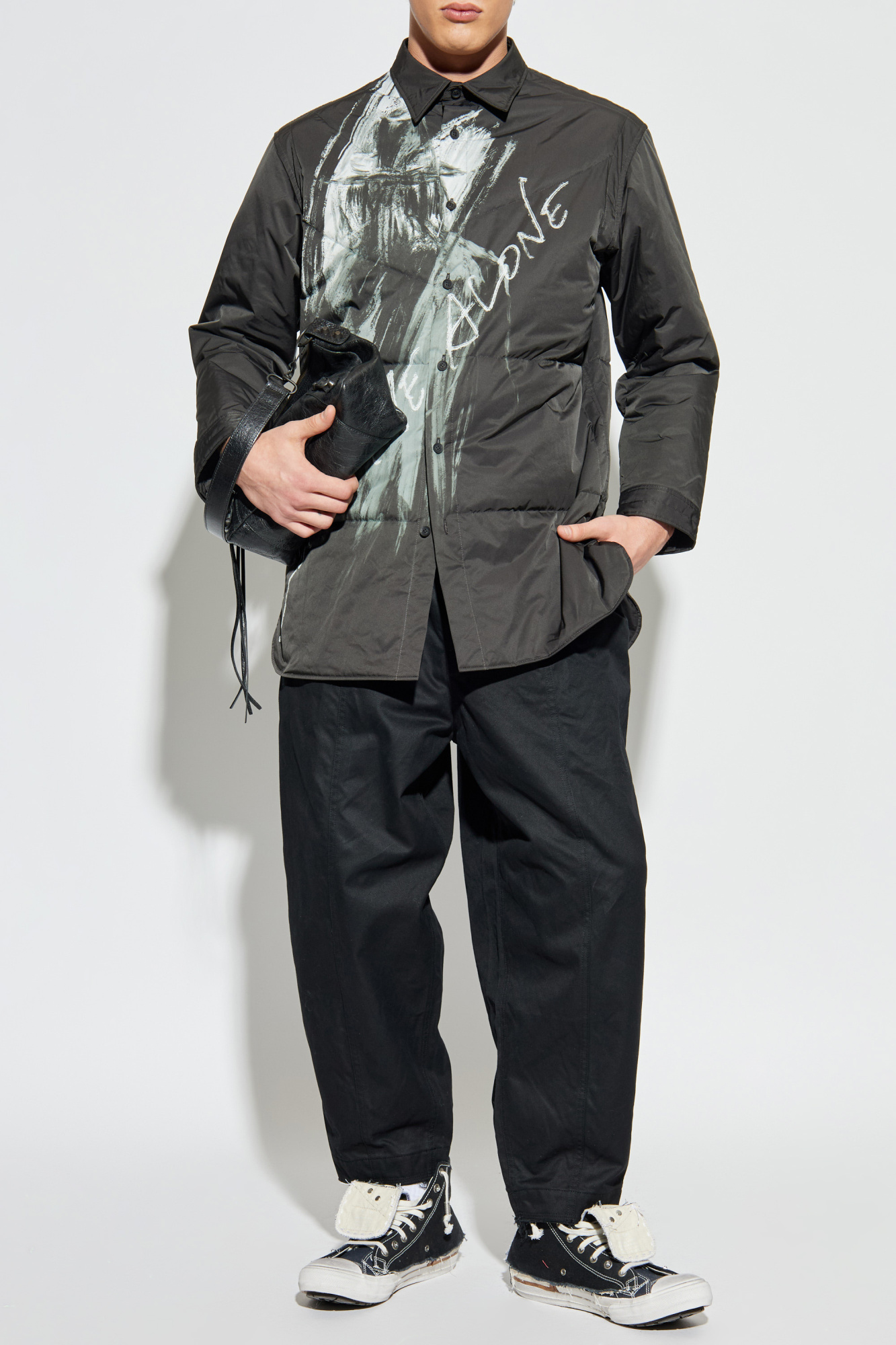 Insulated Shirt With Print, Men's, Grey