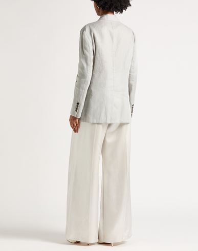 Woman Blazer Light grey Size 2 Cotton