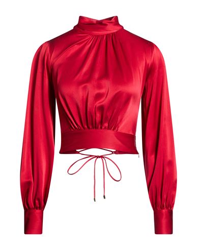 Woman Top Red Size 10 Silk