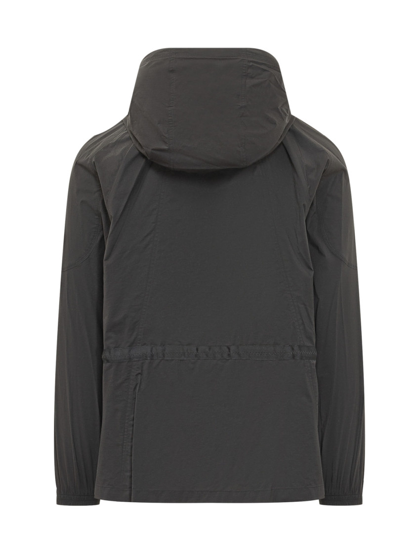 Black Solid Hood Jacket