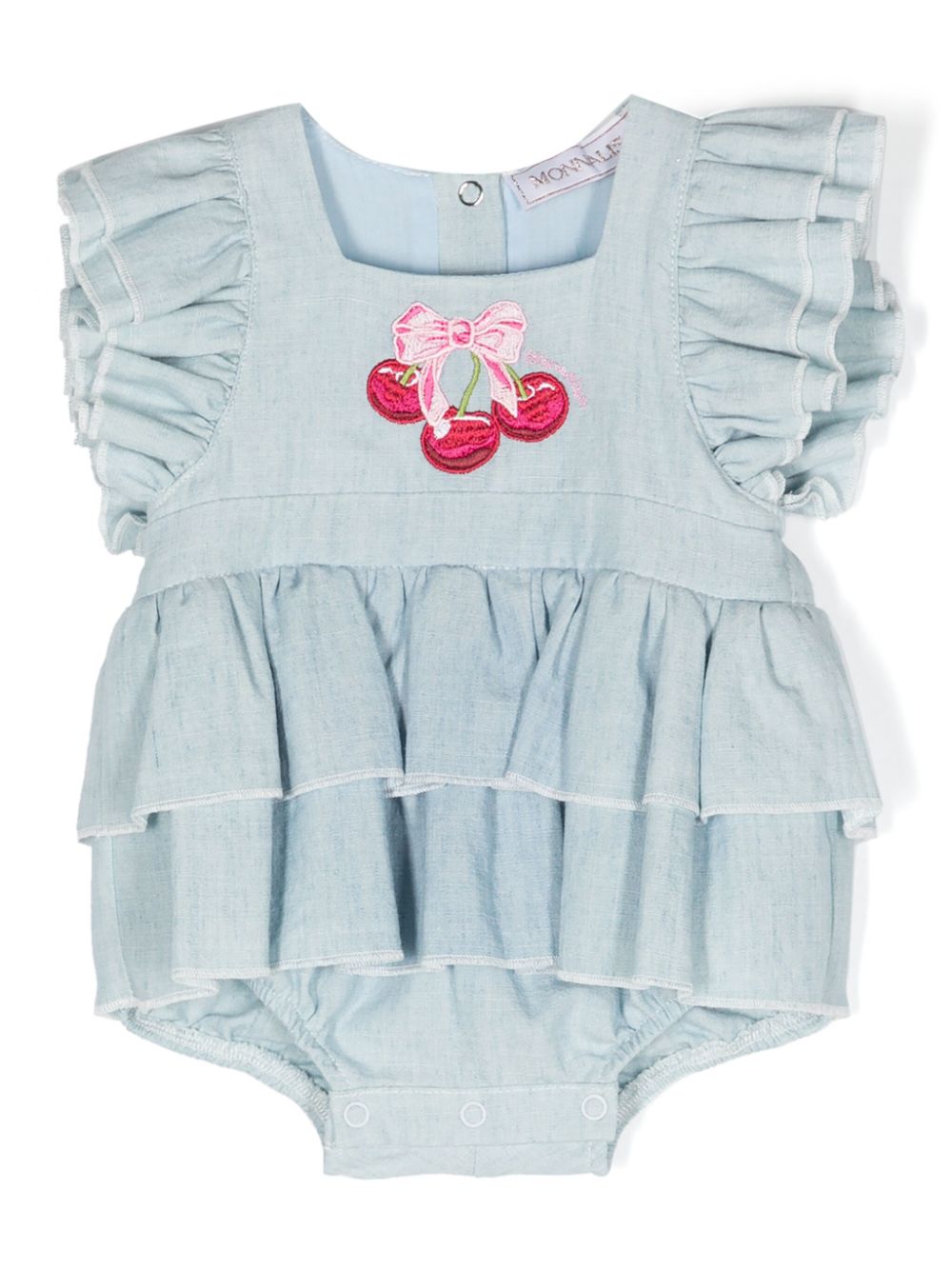 Ruffle-detail flared dress - Blue