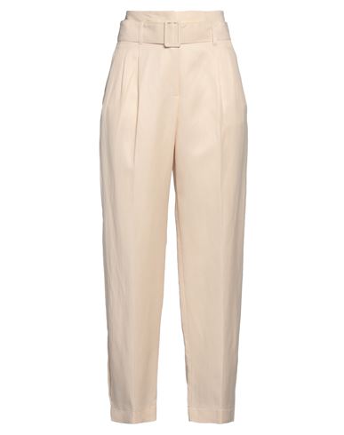 Woman Pants Cream Size 4 Viscose, Linen
