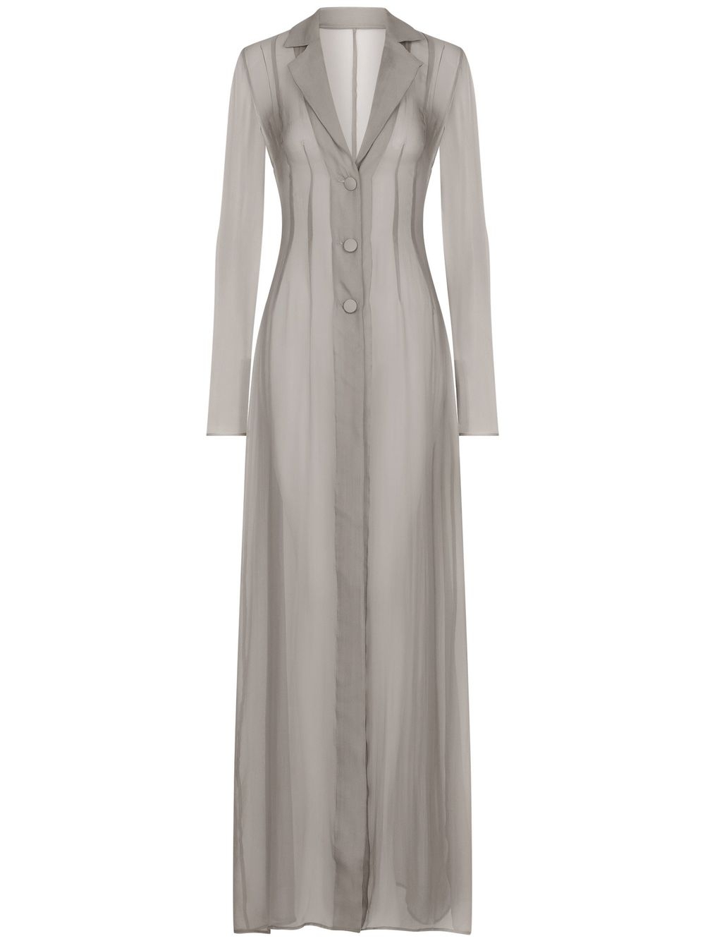 KIM DOLCE&GABBANA long single-breasted button coat - Grey