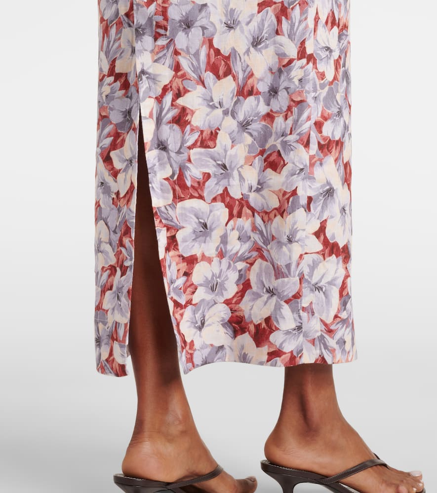 Emma floral linen maxi skirt