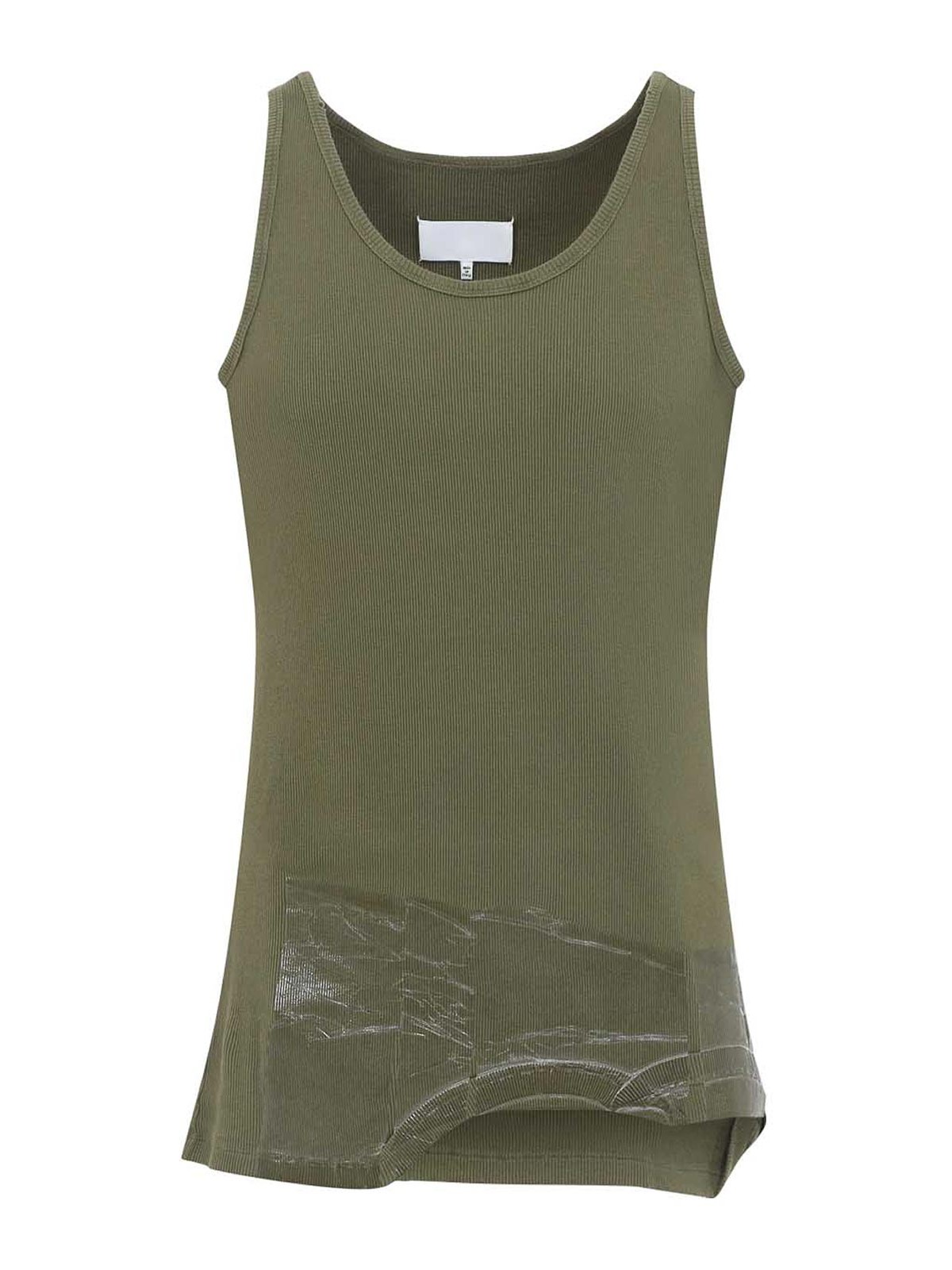 Maison Margiela - sleeveless top asymmetrical hem ribbed neckline