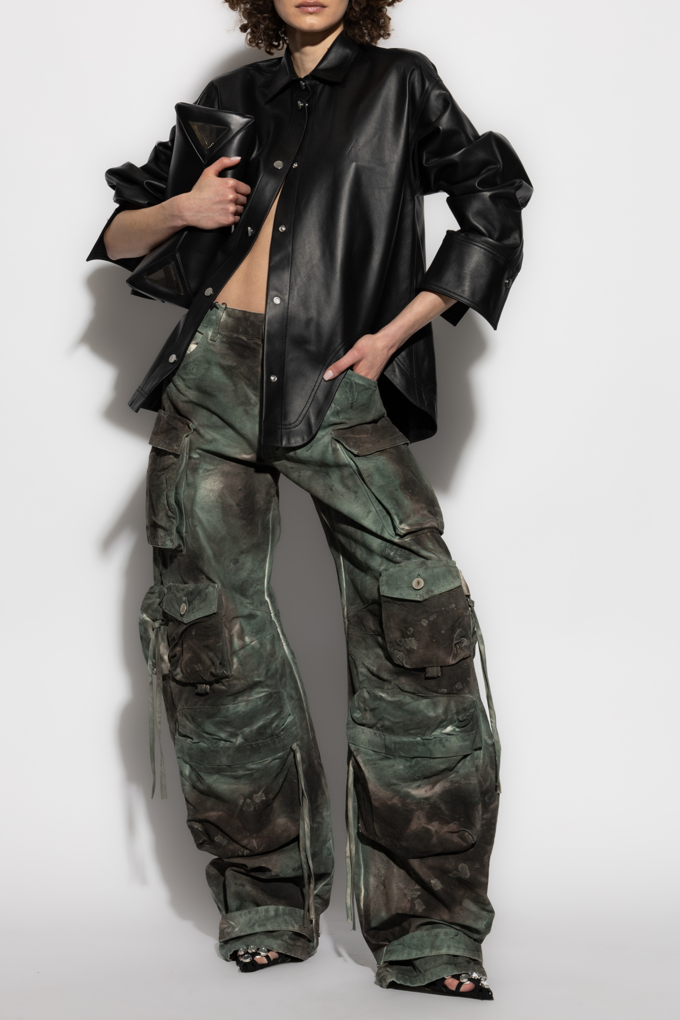 Leather Shirt, Women's, Black