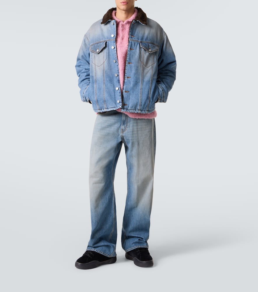 Vamp terry-lined corduroy sneakers