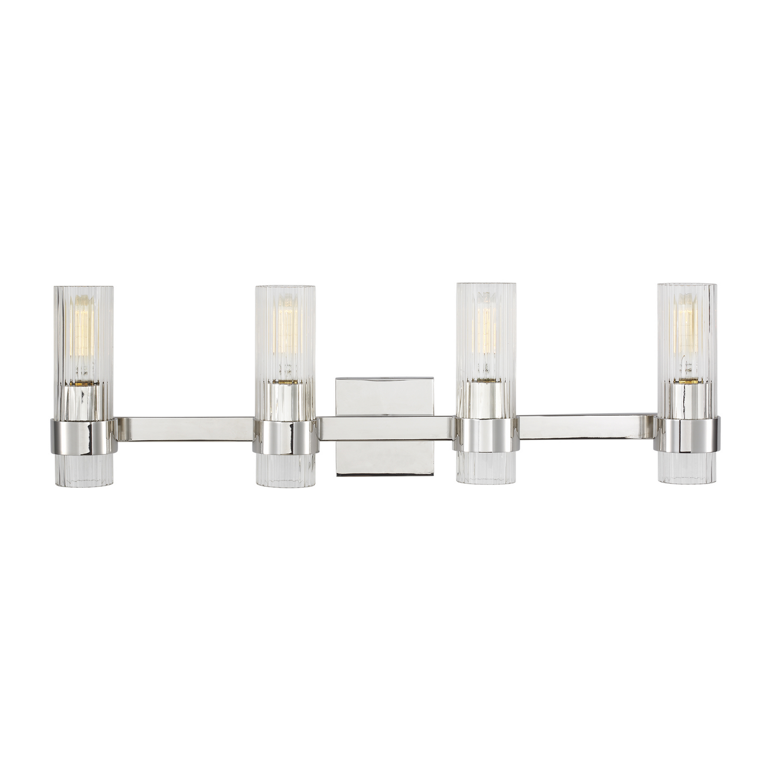 Visual Comfort Studio Geneva 4-Light Bathroom Vanity Light in Polished Nickel by Chapman & Myer
