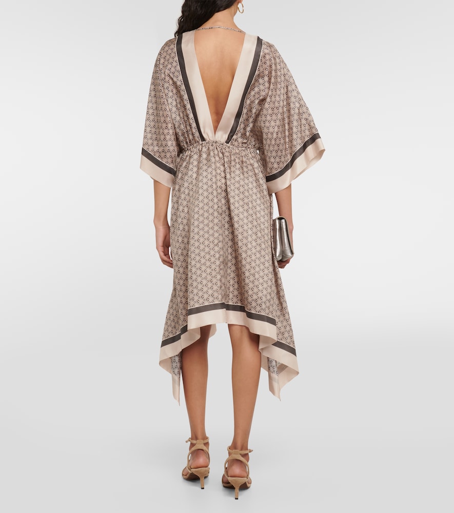 Printed silk kaftan