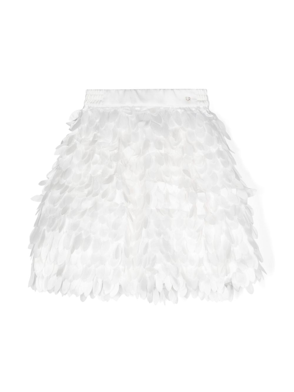 Appliqué-detail slip-on skirt - White