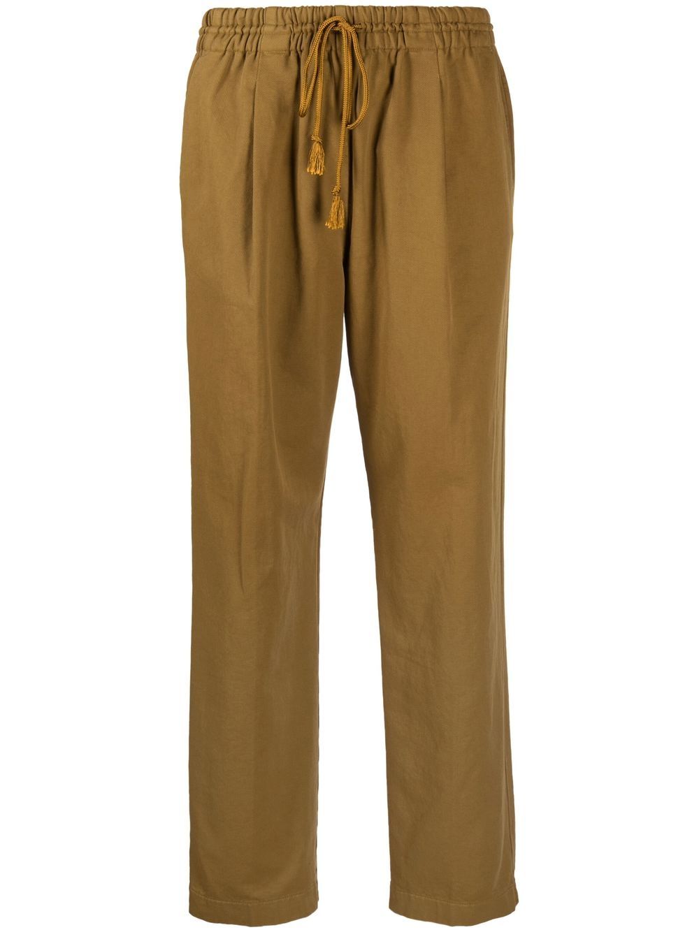 Straight-leg drawstring trousers - Brown