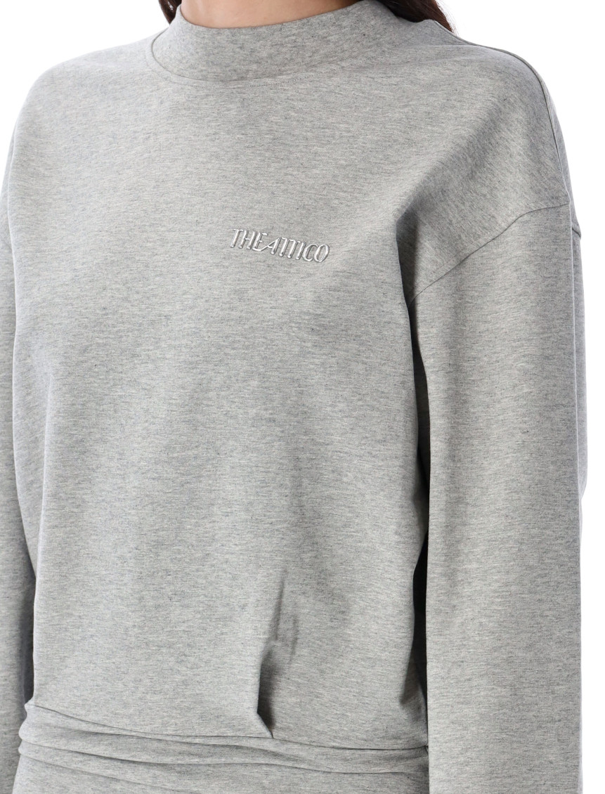 Grey Logo-appliqu Mini Dress