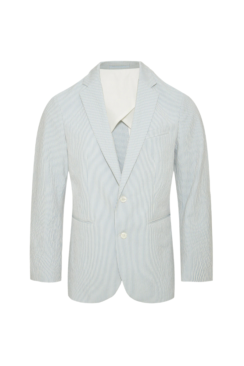 Seersucker Blazer — Blue