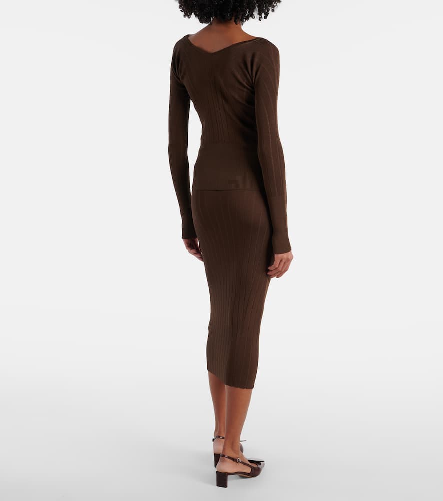 Pralù logo ribbed-knit top