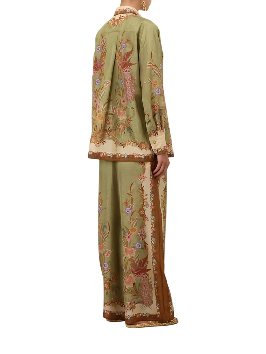 Zimmermann - indra silk shirt floral embroidery cuff