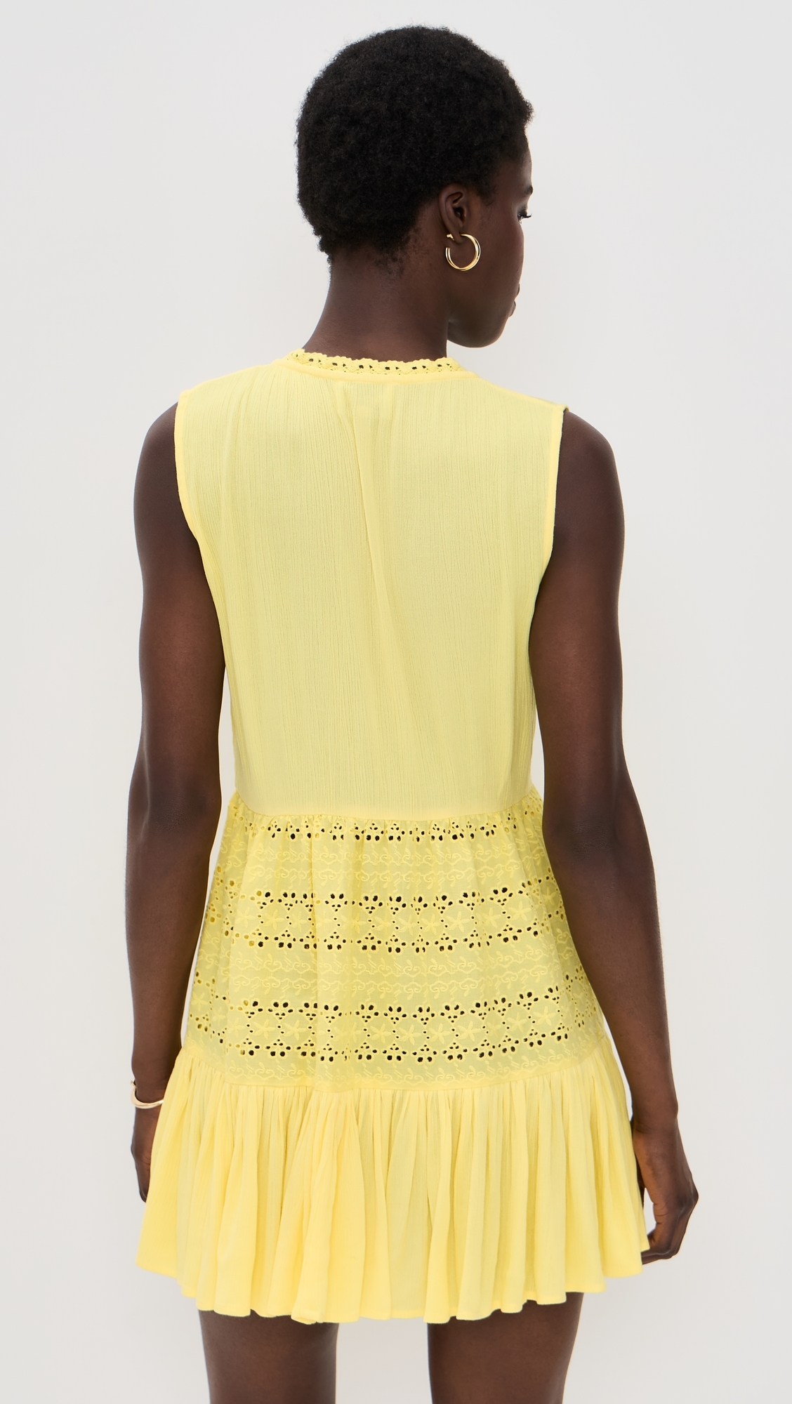 Playa Lucila Eyelet Mini Dress Butter Yellow