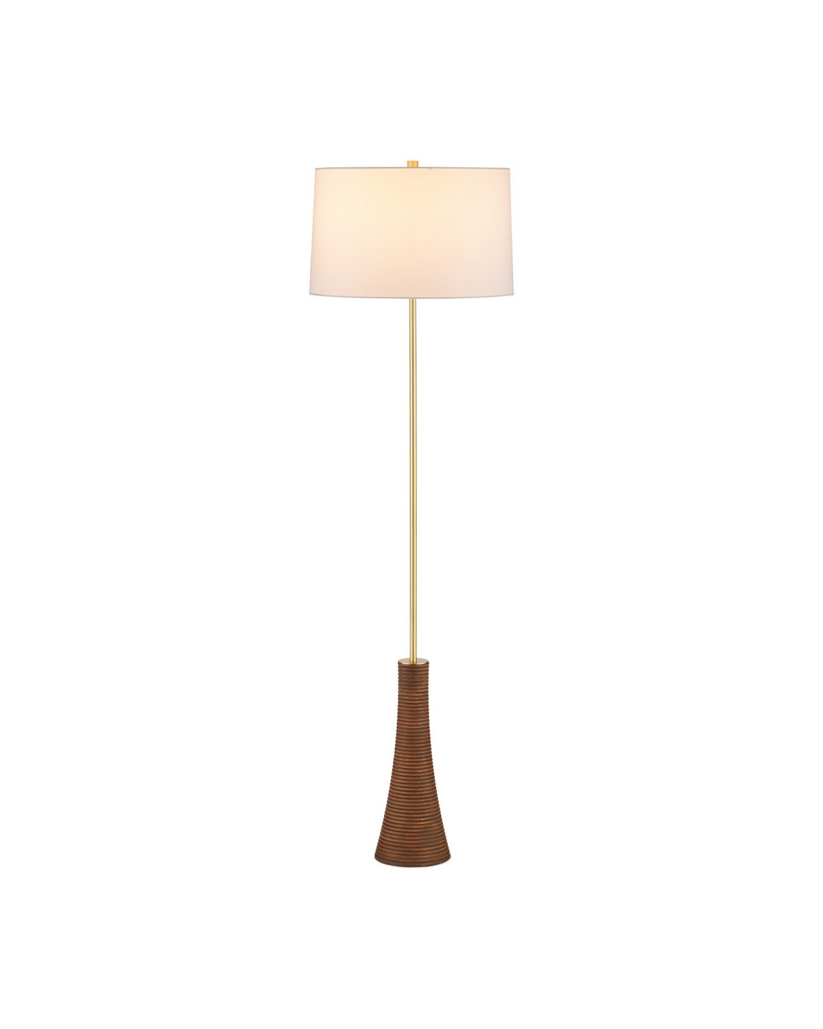 Natural Brushed Brass Floor Lamp from the Lathe Collection