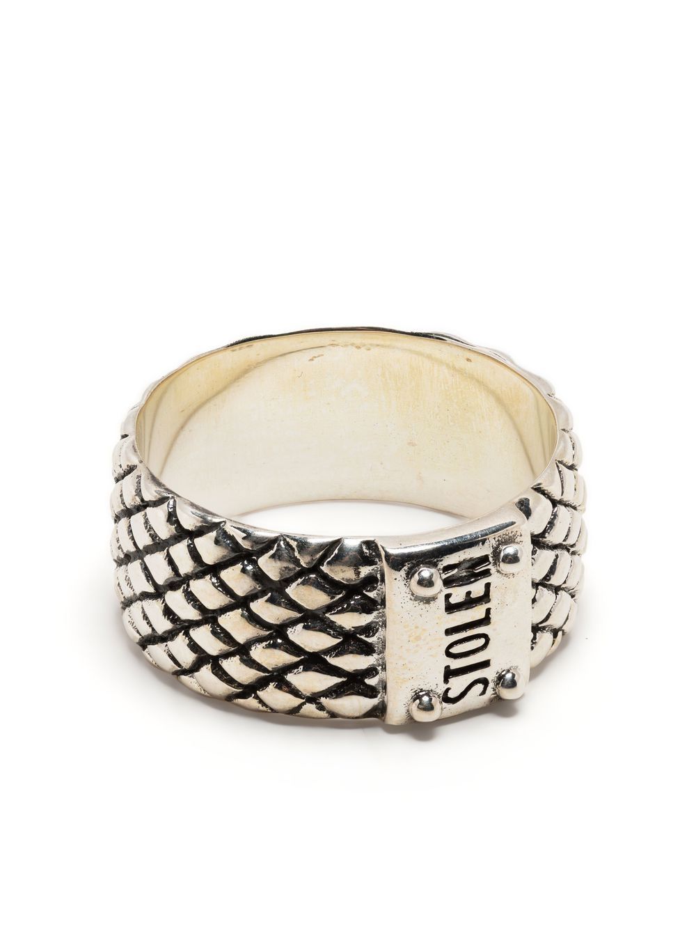Snake sterling silver band ring