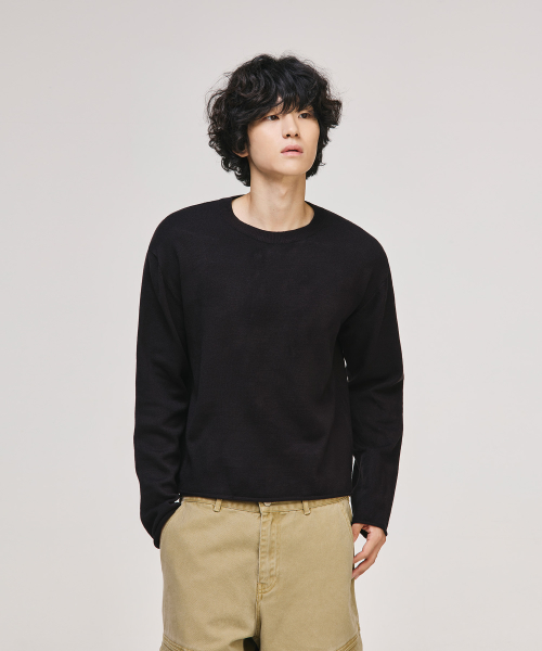 Crop Rolling Round Knit