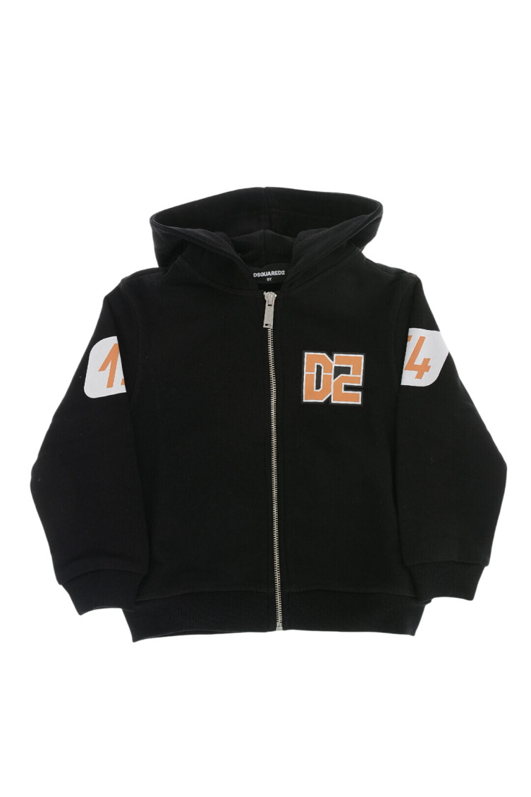 Boys Black Graphic Hoodie