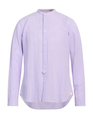 Tintoria Mattei 954 Man Shirt Lilac Size 17 Cotton, Linen