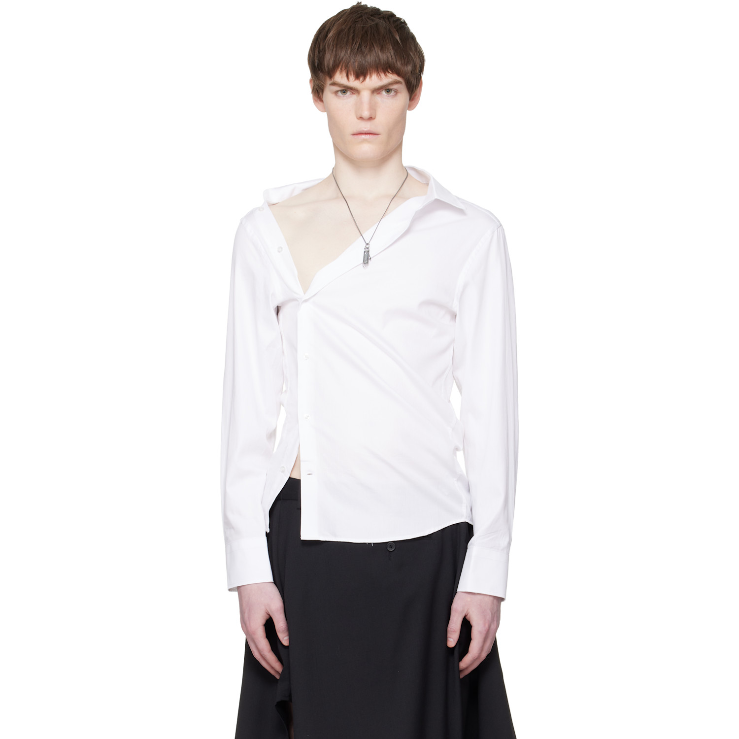 White Asymmetric Shirt