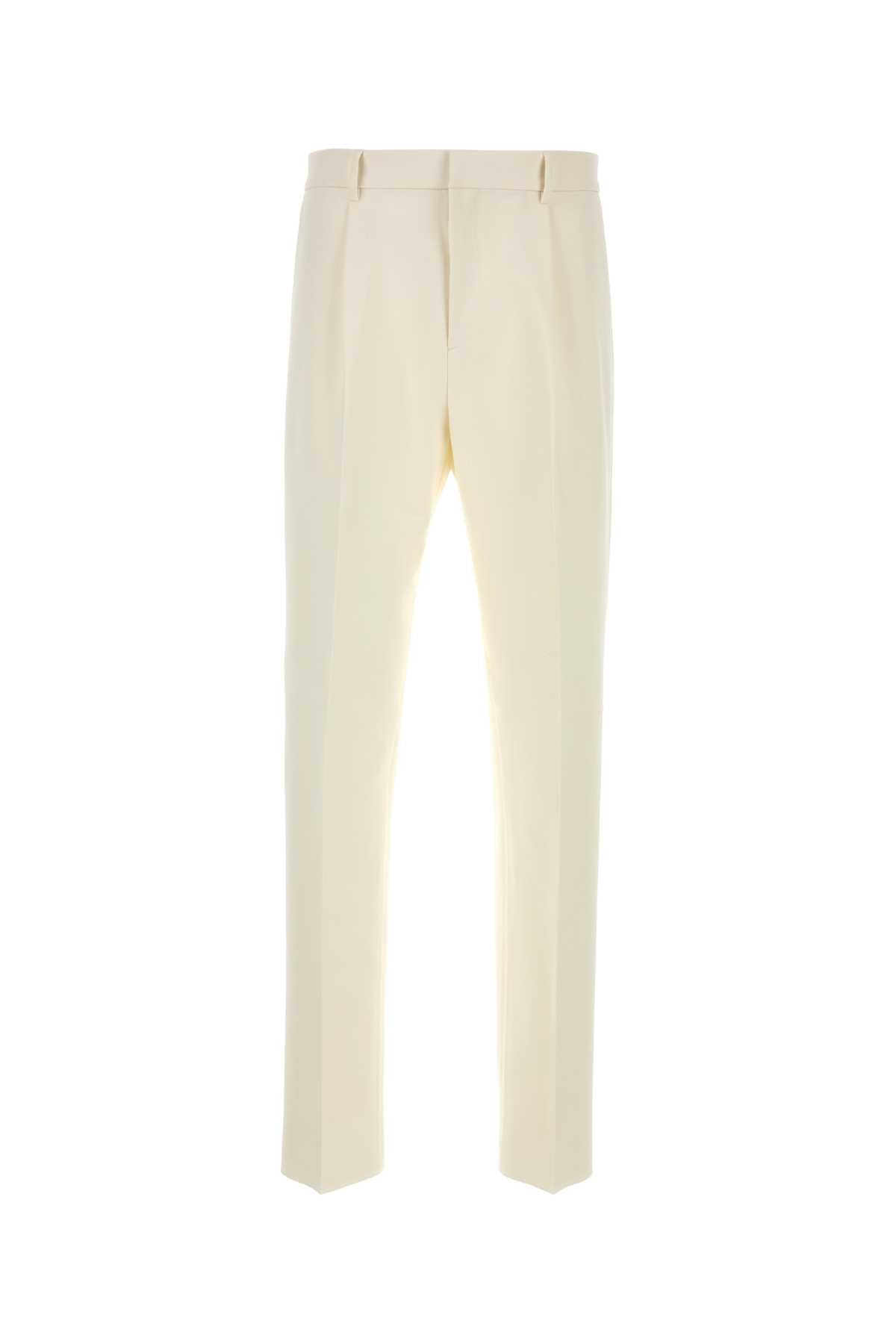 Cotton Blend Trousers — Ivory